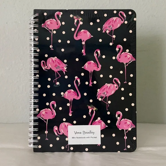 🦩Vera Bradley Pink Flamingo Spiral Notebook with pocket 🦩 NWT 🦩